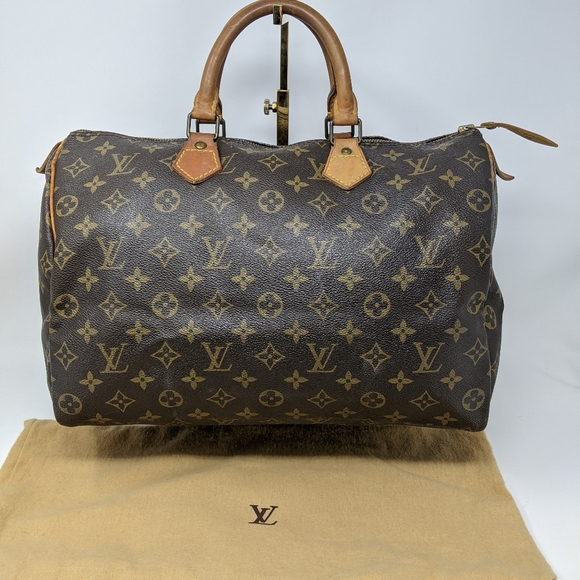 Louis Vuitton Handbags - Louis Vuitton Brown Monogram Canvas Speedy Top-Handle Tote